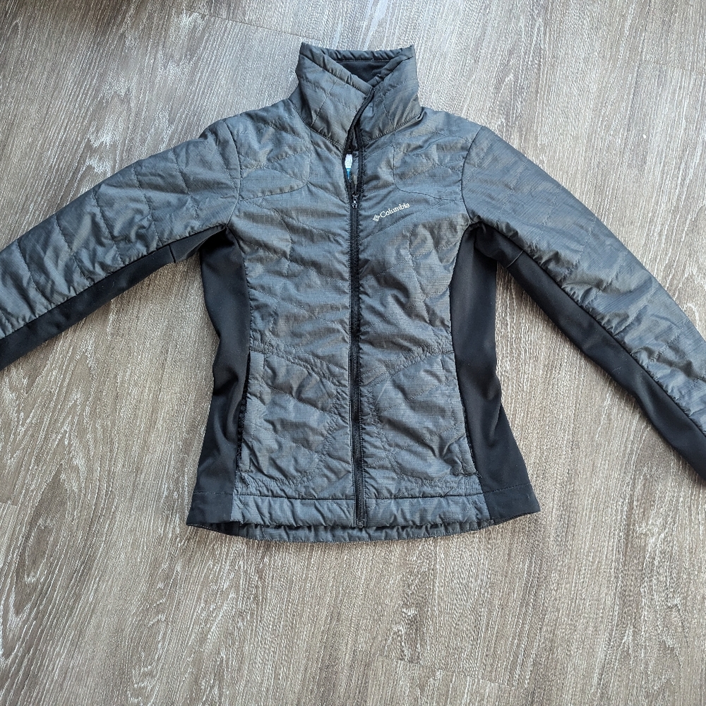 Columbia Omni Heat Grey Quilted Zip Up Jacket Size X-Small